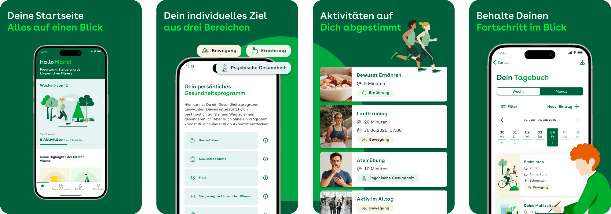 AOK Personal Health Coach Screens