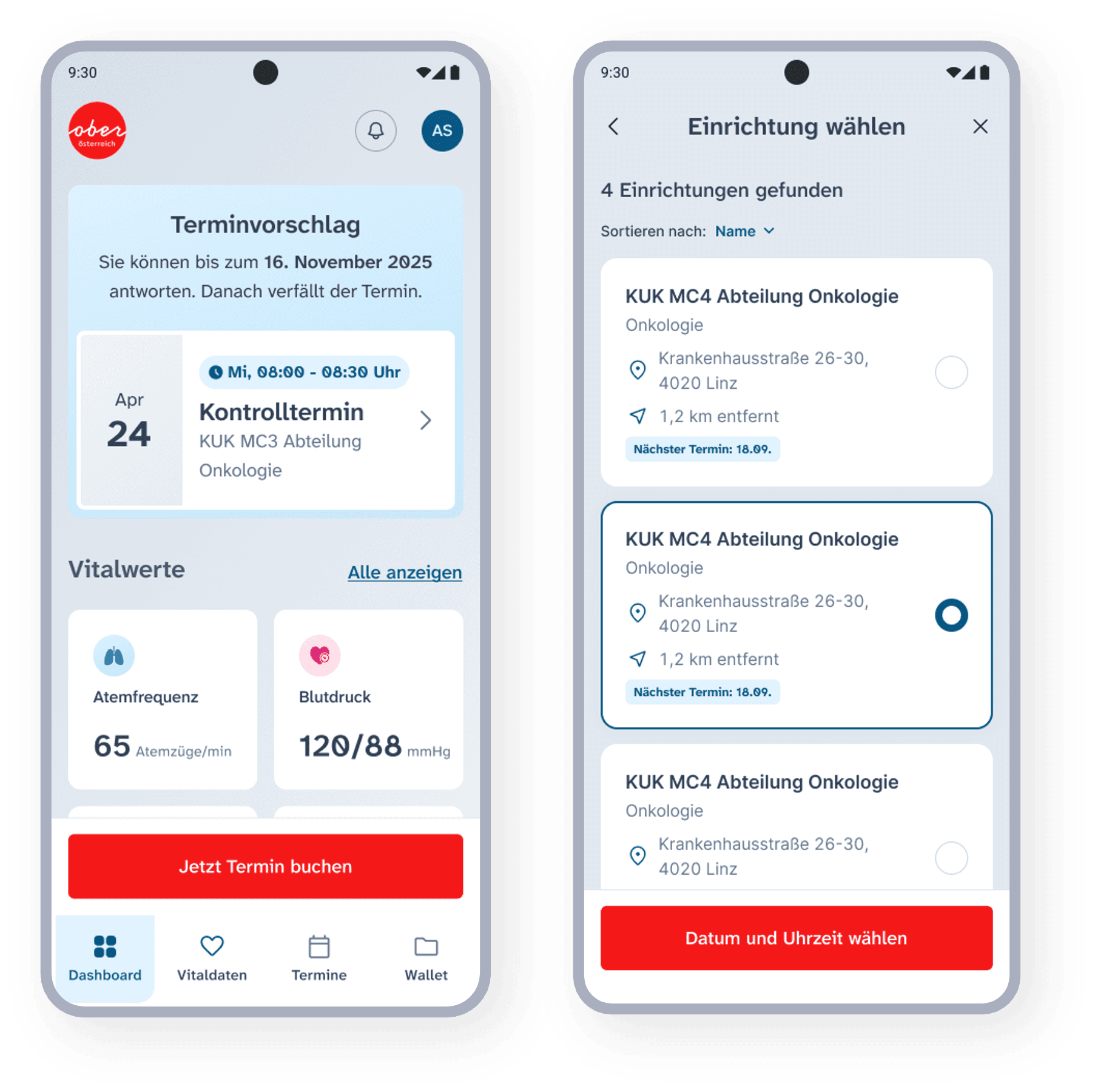 Dieses Bild zeigt die Mobile App Funktion des health.portals