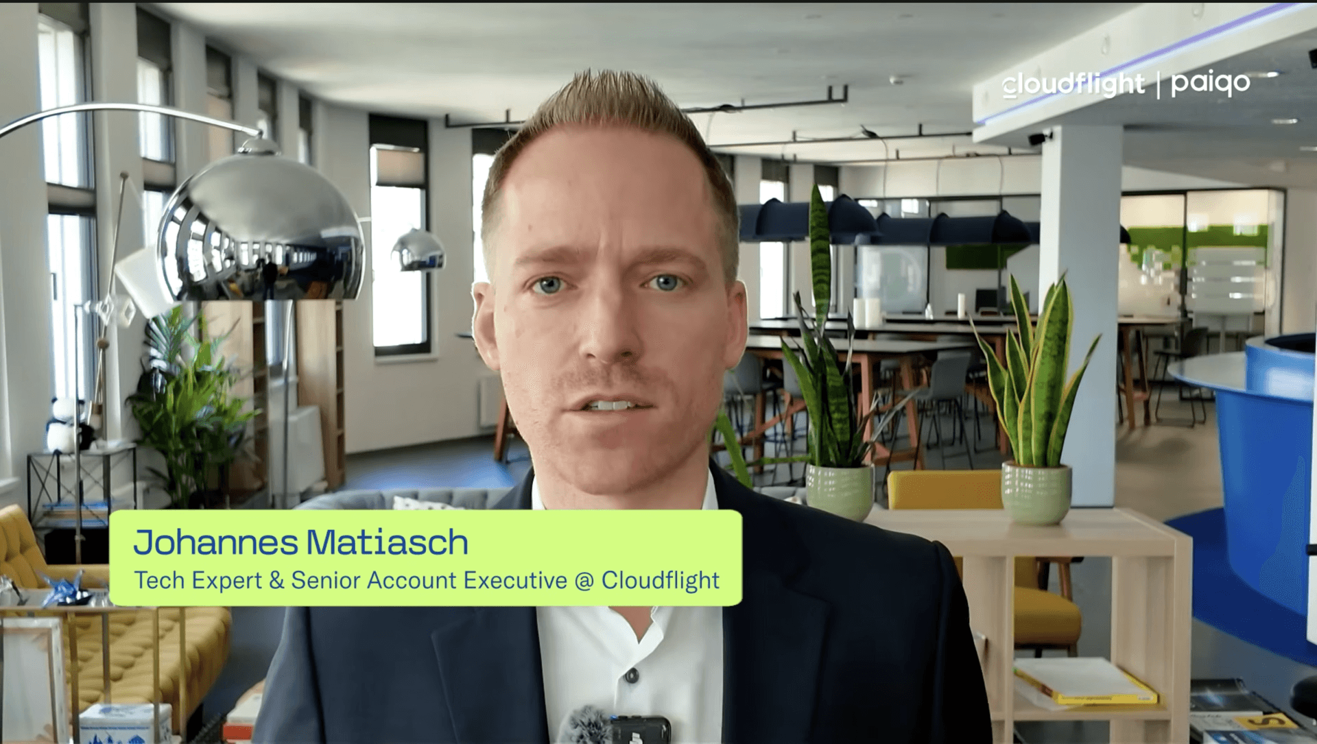 Johannes Matiasch, Tech Expert and Senior Account Executive at Cloudflight, discussing S/4HANA transformation in an office setting.