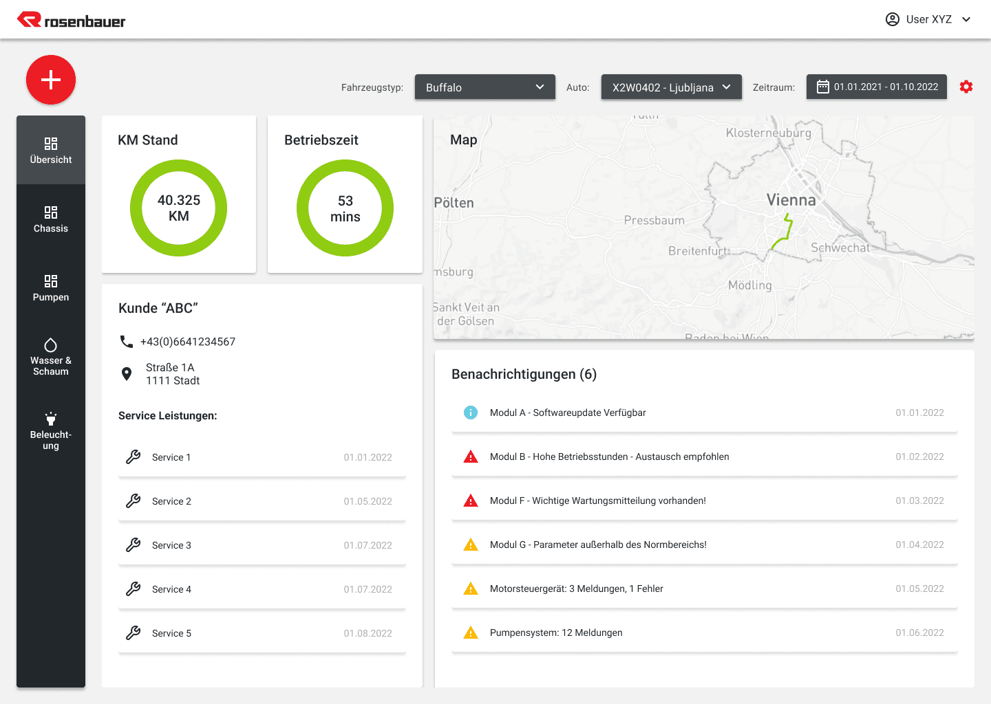 Tablet bei Feuerwehr dank Rosenbauer und Cloudflight.