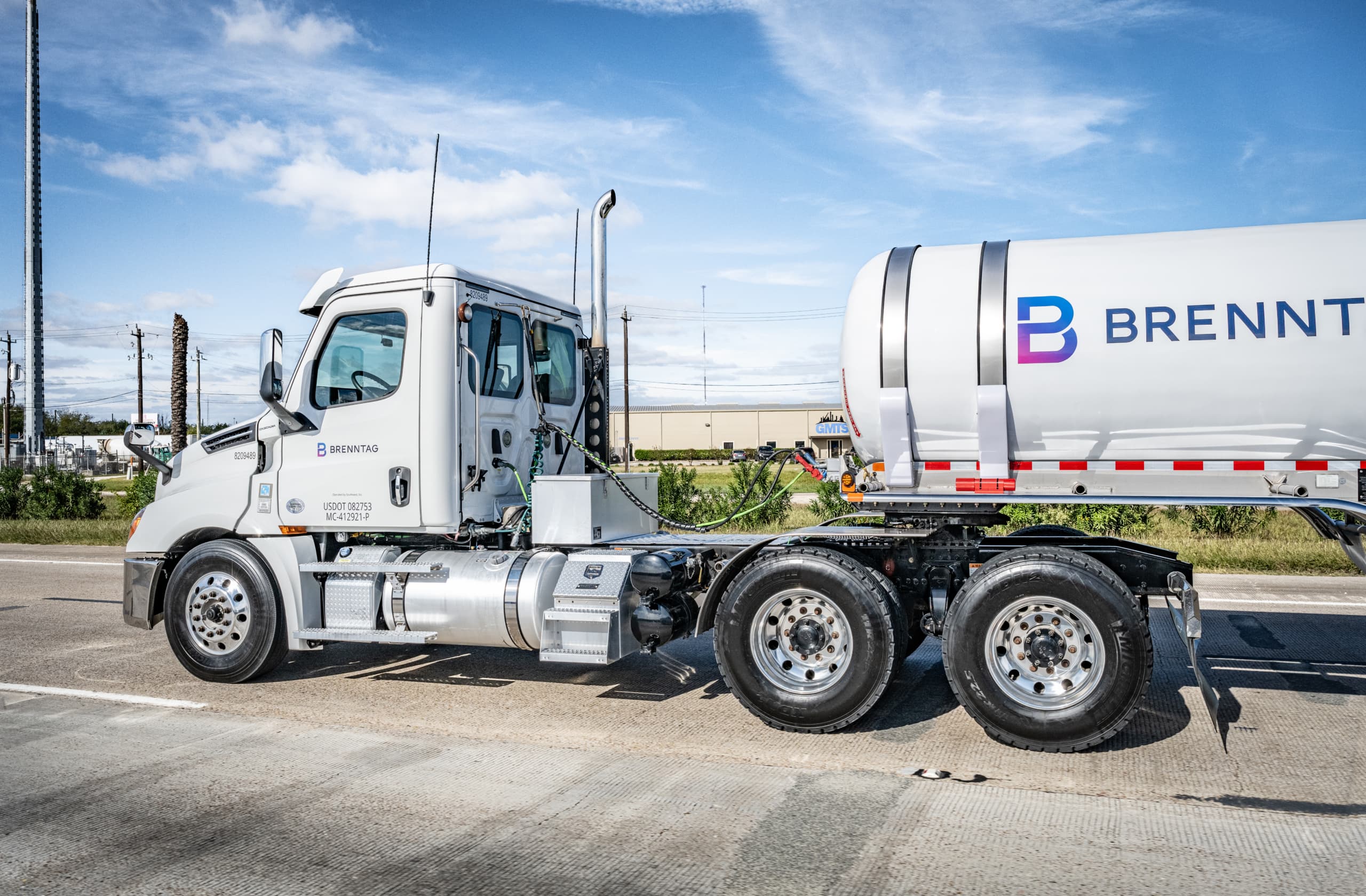 Truck with chemicals