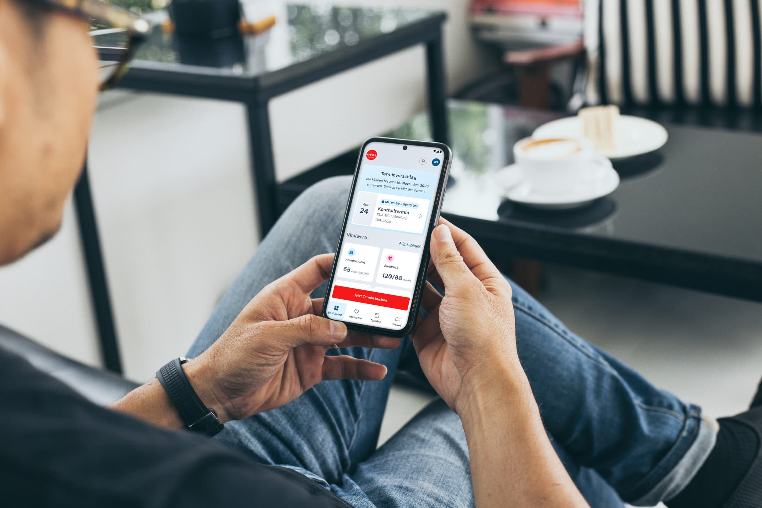 This image shows the mobile app of the health.potal