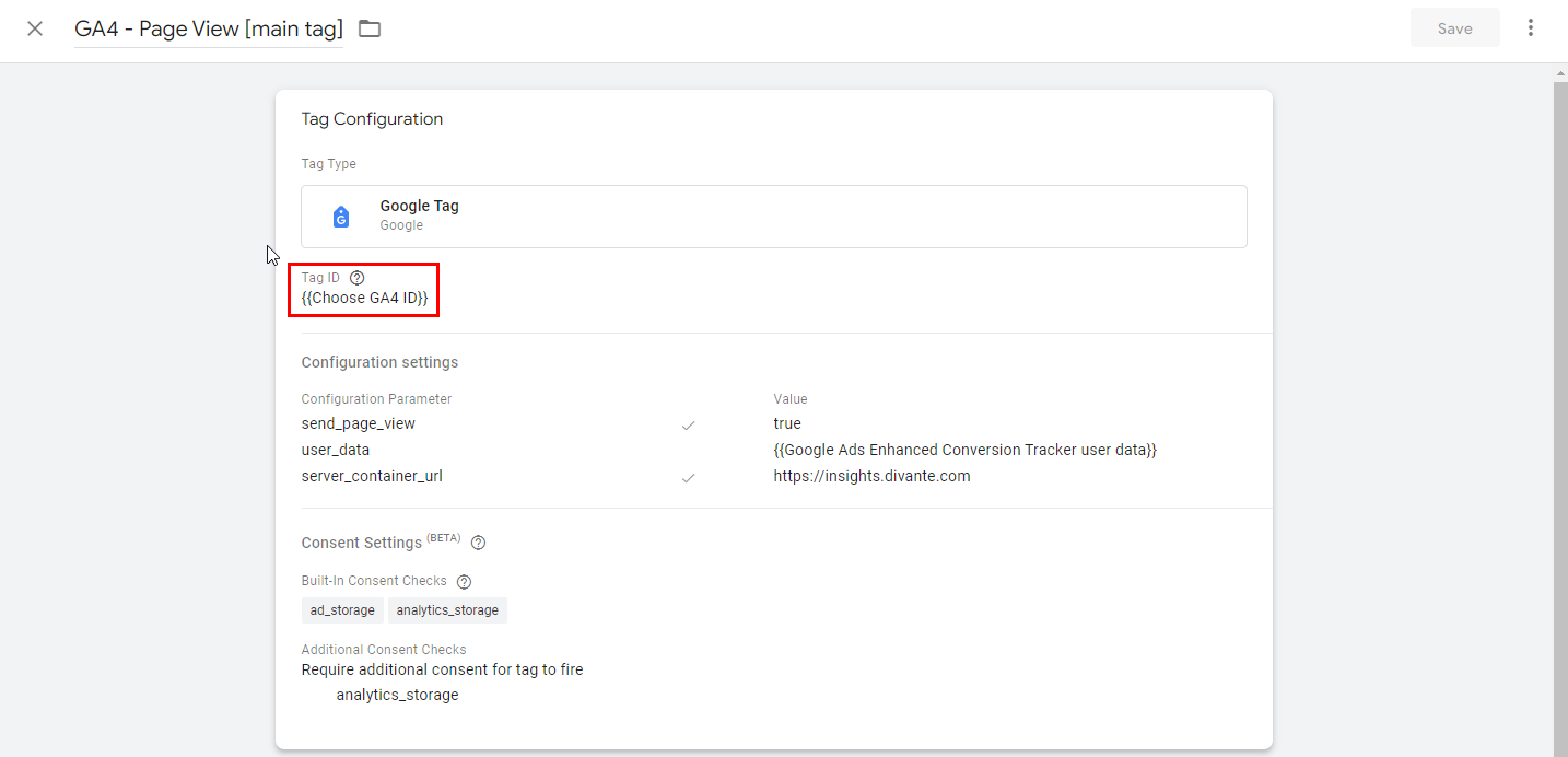 Google Analytics 4 Tag configuration
