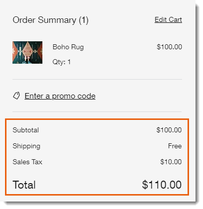 order summary example