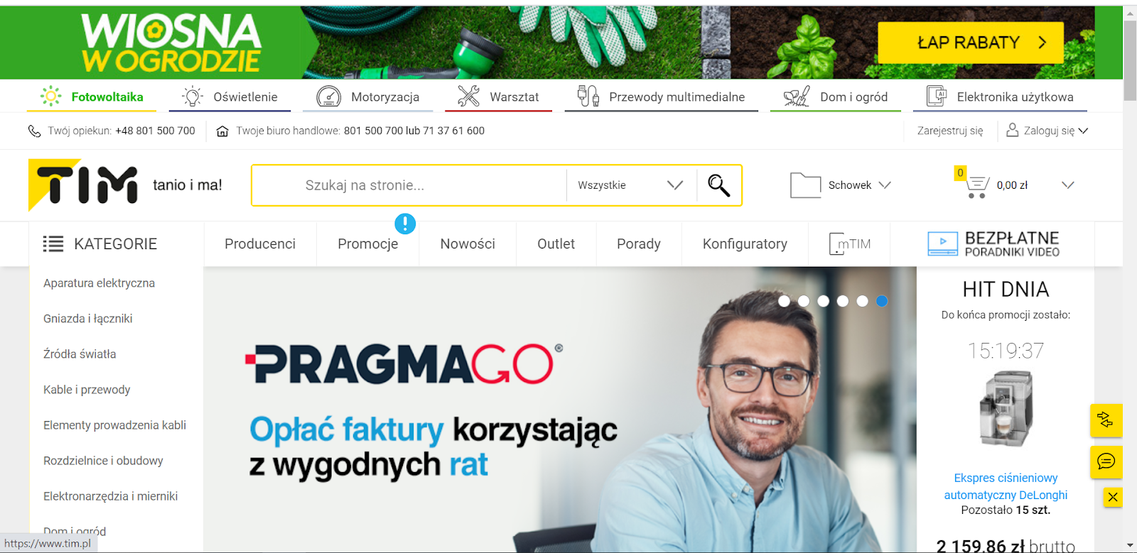 Tim.pl electrotechnical goods B2B marketplace