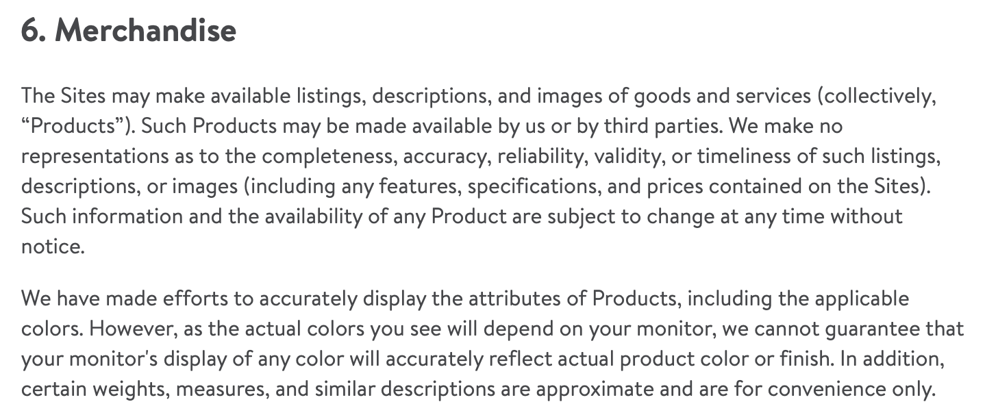 Screenshot from Walmart