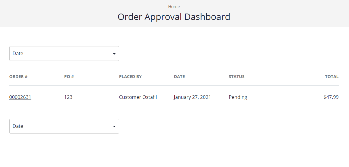 Order approval 