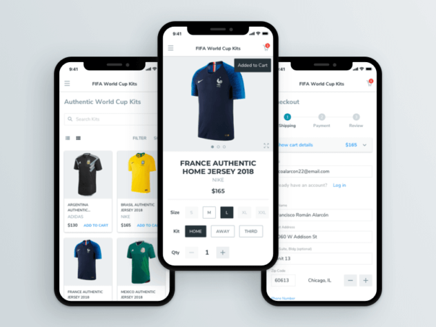 Online shopping through a mobile device