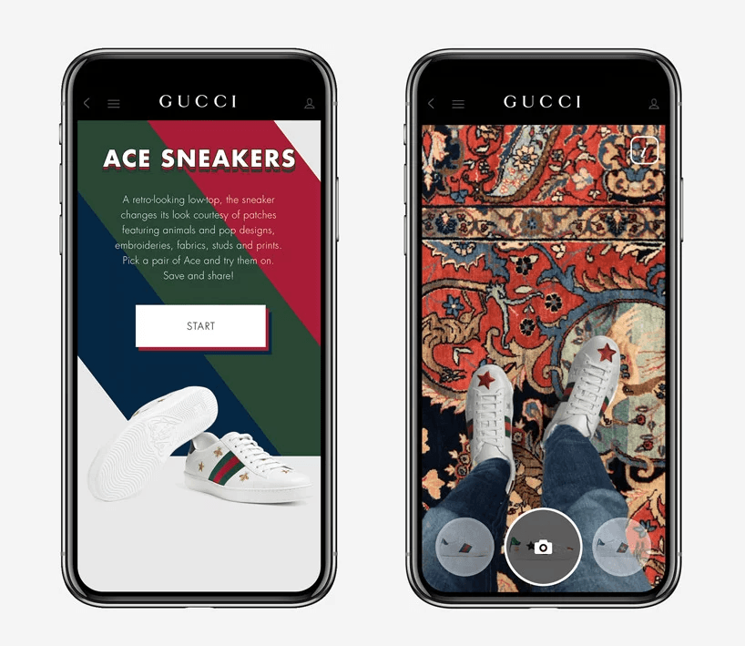 Gucci: virtual try-on of the Cruise collection through a mobile app 