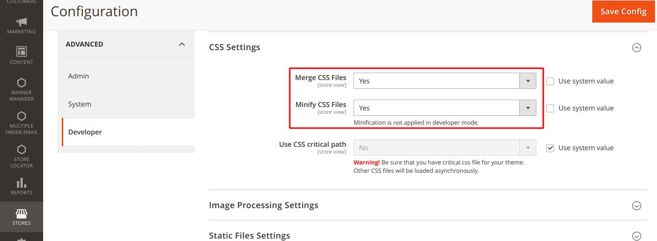 Merge and minify CSS files